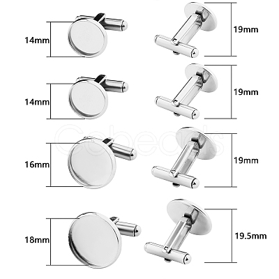 8Pcs 4 Styles 304 Stainless Steel Cuff Buttons STAS-SZ0001-63-1