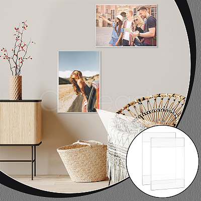 Rectangle Acrylic Table Card Display Frame and Double Faced Adhesive Tape AJEW-WH0609-493B-1
