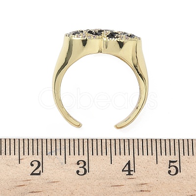 Brass Micro Pave Cubic Zirconia Cuff Rings RJEW-H256-07G-1