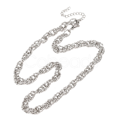 6MM 304 Stainless Twisted Rope Chain Necklaces SA-CBA725A-24P-1