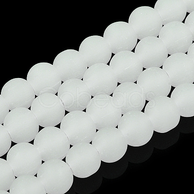 Imitation Jade Glass Beads Strands GLAA-T032-J6mm-MD01-1