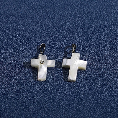 Natural White Shell Pendants PW-WG99836-01-1