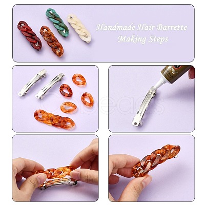 Platinum Plated Iron Hair Barrette Findings X-PJH1015Y-1