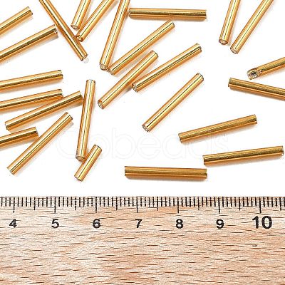 Silver Lined Transparent Glass Bugle Beads SEED-R028-2x20-B01-1