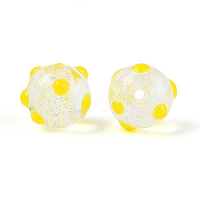 Handmade Foil Lampwork Beads Strands FOIL-T008-02G-1