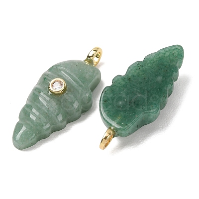Natural Green Aventurine Carved Pendants G-H357-04G-02-1