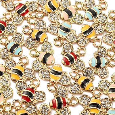 40Pcs 4 Colors Alloy Enamel Pendants ENAM-CJ0002-52-1