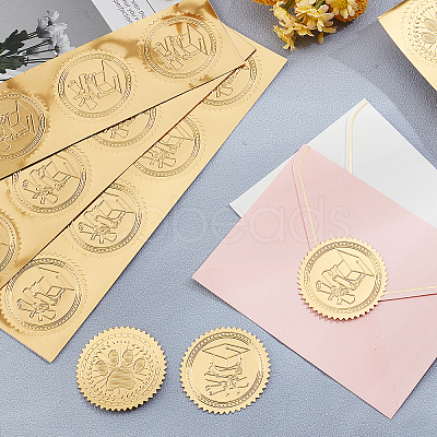 Self Adhesive Gold Foil Embossed Stickers DIY-WH0211-118-1