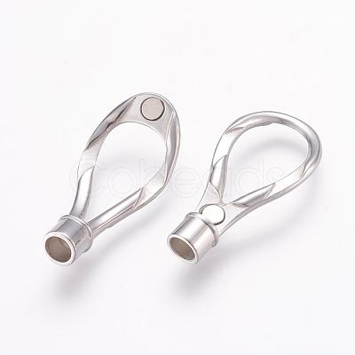Tarnish Resistant 304 Stainless Steel Magnetic Clasps with Glue-in Ends STAS-L189-12P-1