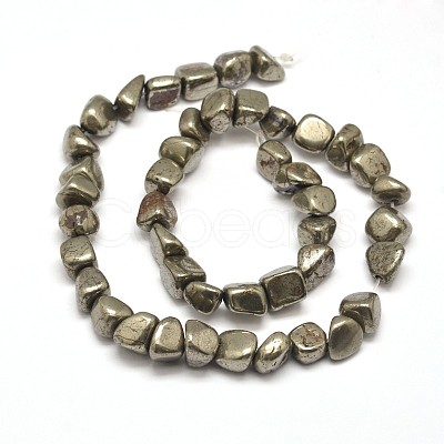 Natural Pyrite Nuggets Beads Strands X-G-I125-82-1