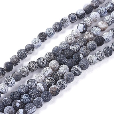 Natural Weathered Agate Beads Strands G-L534-04-6mm-1