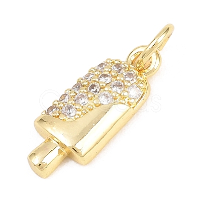 Brass Micro Pave Clear Cubic Zirconia Pendants KK-H273-14G-1