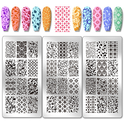 Stainless Steel DIY Nail Art Templates MRMJ-WH0092-103-1