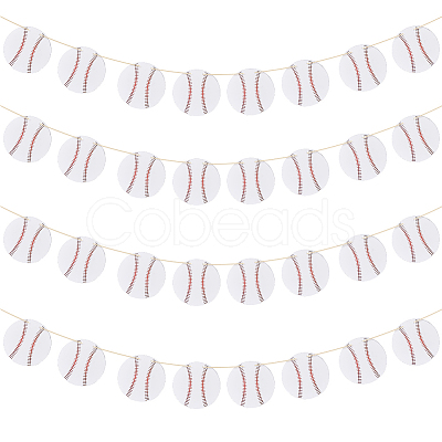 8 Bags Paper Baseball Hanging Banner AJEW-FH0006-97-1
