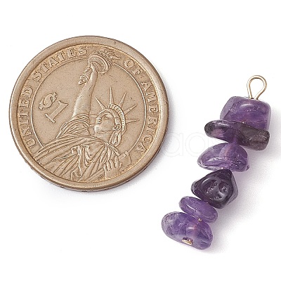 Gradient Color Natural Lavender Amethyst & Natural Blue Lace Agate Chip Beaded Pendants PALLOY-JF02795-03-1