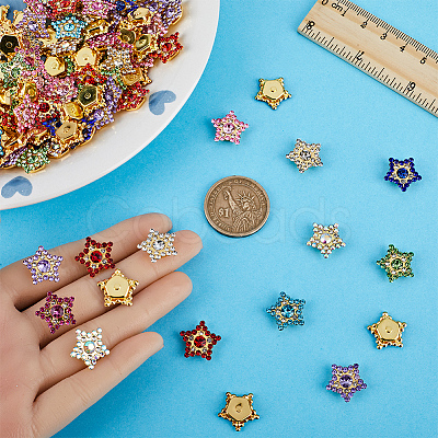 108Pcs 9 Colors Star Sew on Rhinestone OACR-GF0001-13-1