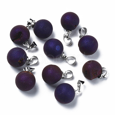 Natural Agate Charms G-Q998-036D-1