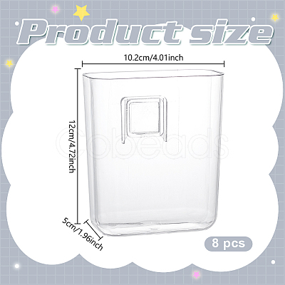 8Pcs Transparent PS Plastic Wall Mounted Display Stands ODIS-GO0001-05-1