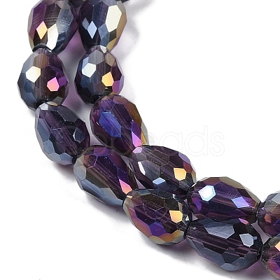 Transparent Electroplate Glass Beads Strands EGLA-N013-T8mm-B06-1