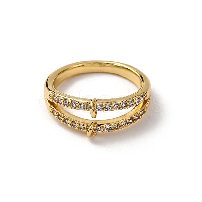 Brass Micro Pave Clear Cubic Zirconia Ring Components LS-KK-NH0007-11G-1