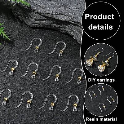 10Pcs Transparent Resin Earring Hooks FIND-YW0006-98G-1