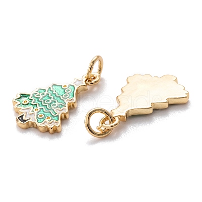 Real 18K Gold Plated Brass Enamel Pendants KK-A154-17G-1