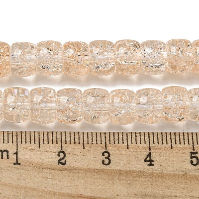 Transparent Spray Painting Crackle Glass Beads Strands GLAA-NH0001-05H-1