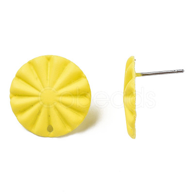 Spray Painted Iron Stud Earring Findings IFIN-N008-017D-1