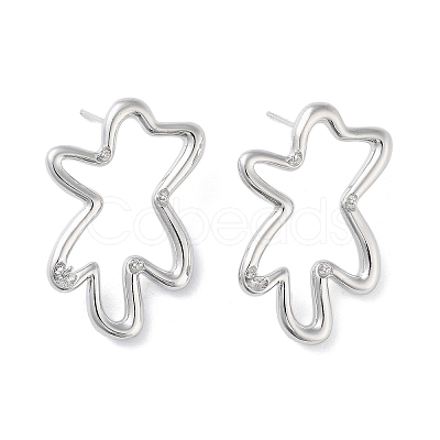 Brass Stud Earring Findings KK-F871-51P-1