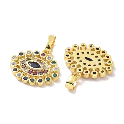 Golden Brass Micro Pave Cubic Zirconia Pendants KK-L209-038G-01-1