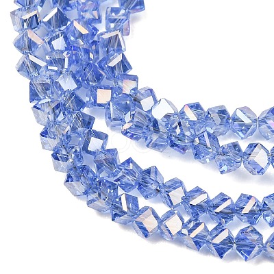 Electroplate Transparent Glass Beads Strands GL-CBA7A17-01A-06-1
