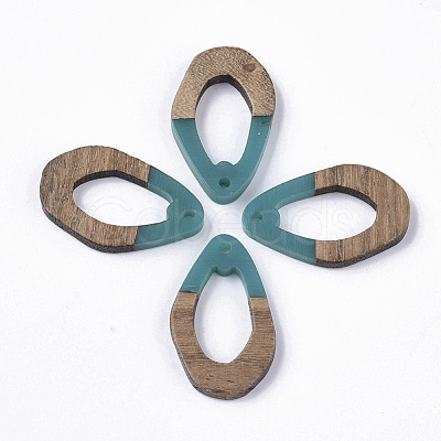 Resin & Walnut Wood Pendants RESI-T023-A-17G-1