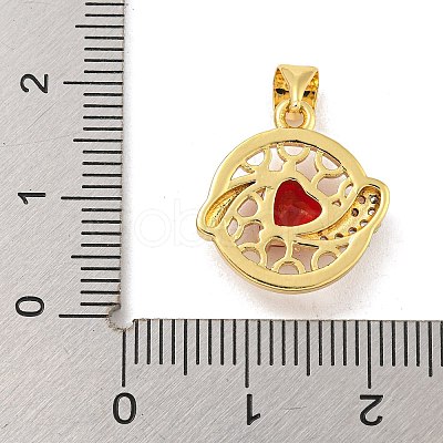Rack Plating Brass Micro Pave Cubic Zirconia Pendants KK-G513-23A-01G-1