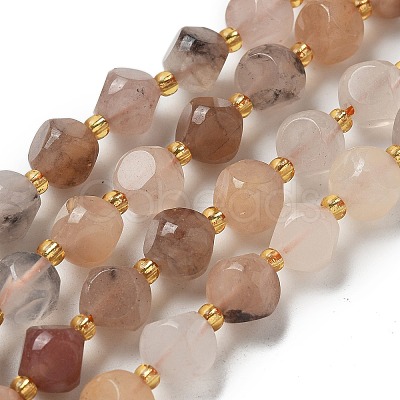 Natural Golden Silk Jade Beads Strands G-K387-A07-02-1