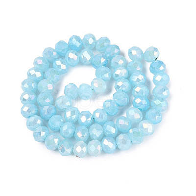 Dyed Crackle Imitation Jade Glass Beads Strands EGLA-Q131-02C-02-1