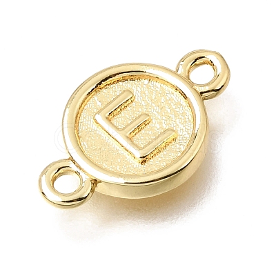 Brass Disc with Initial Links Connector Charms KK-E802-36G-E-1