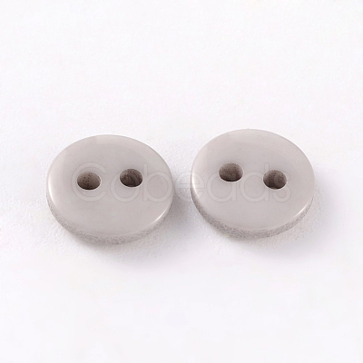 2-Hole Flat Round Resin Sewing Buttons for Costume Design BUTT-E119-24L-05-1