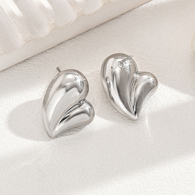Brass Heart Stud Earrings HE1706-1