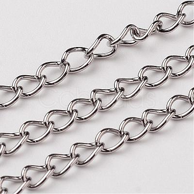 Tarnish Resistant 304 Stainless Steel Curb Chains CHS-O005-17C-1