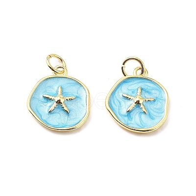 Brass Enamel Charms KK-L237-022G-02-1