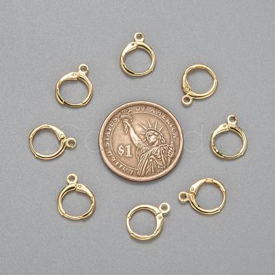 Brass Huggie Hoop Earring Findings KK-L179-04G-1