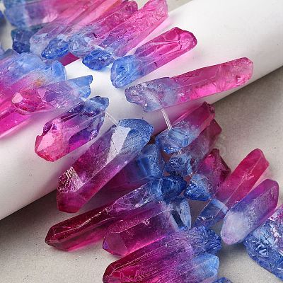 Two Tone Natural Quartz Crystal Beads Strands G-Z131-K01-07-1