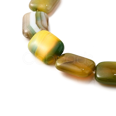 Natural Striped Agate/Banded Agate Beads Strands G-B137-B01-01K-1