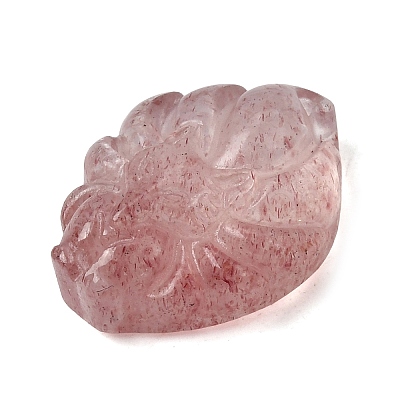 Natural Strawberry Quartz Carved Nine Tailed Fox Links Connector Charms G-D105-01C-1