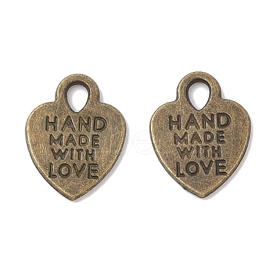 Tibetan Style Alloy Heart Charms X-TIBEP-Q035-07AB-NR-1