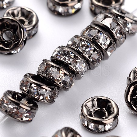 Brass Rhinestone Spacer Beads RB-A014-Z5mm-01B-NF-1