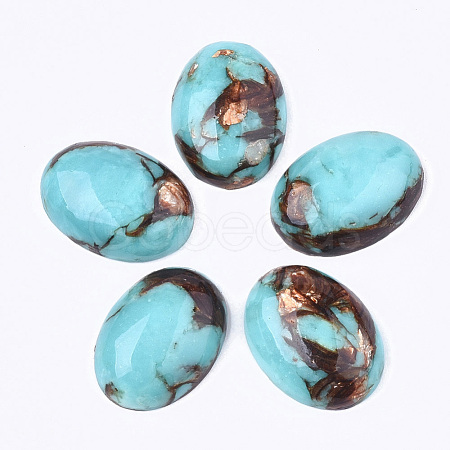 Assembled Synthetic Imperial Jasper and Bronzite  Cabochons G-S329-080E-1