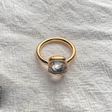Square 304 Stainless Steel with Glass Finger Rings FS-WG8AAFA-13-1