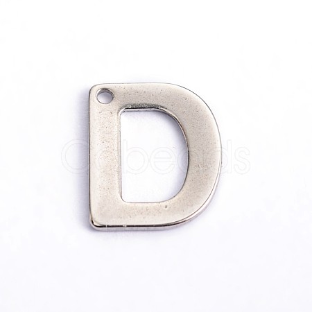 Tarnish Resistant 304 Stainless Steel Letter Charms STAS-O072-D-1