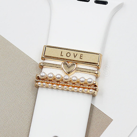 Heart Alloy Watch Band Charms Set MOBA-PW0001-57-04-1